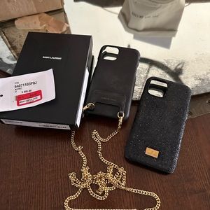 iPhone 11 Pro YSL phone case and Swarovski case